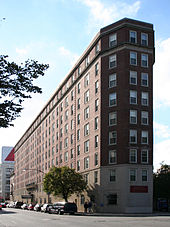 Built in 1925 as the Myles Standish Hotel, this building was converted to dorm space in 1949. Myles Standish Hall.jpg