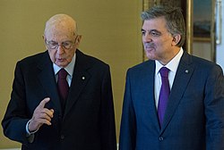 Napolitano and Gul at Quirinal Palace