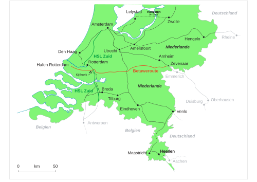 Niederlande und Betuwe (durchgegrünter Entwurf)