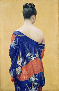 Kimono with Iris Pattern