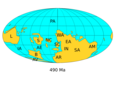 Paleogeography of Earth in the late Cambrian, around 490 Ma