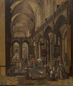 Peeter Neeffs (I) - Interior of a Flemish Church - WGA16477