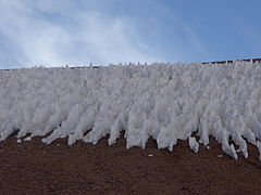 Penitentes near the summit of the Agua Negra Pass on the border between Chile and Argentina.