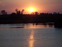 Coucher de soleil sur le marais.