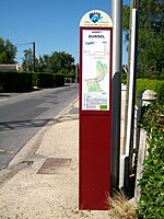 Vue d'un poteau d'arrêt de bus