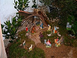 Traditional nativity scene in Portugal.