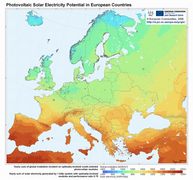 Сонячна радіація в Європі (англ.)