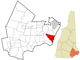 Расположение в округе Рокингем и штате Нью-Гэмпшир.