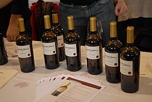 Wine bottles at the Public tasting event of th...