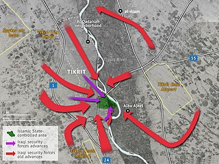 Map of the final push into the city center of Tikrit Second Battle of Tikrit city center map.jpg