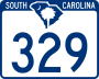 South Carolina Highway 329 marker