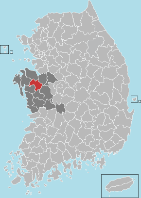 Localização de Yesan na Coreia do Sul