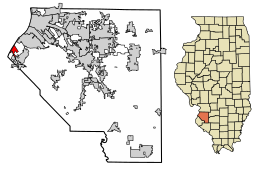 Location of East Carondelet in St. Clair County, Illinois.