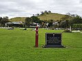 View of the urupā with Māngere Mountain in the background, 2021