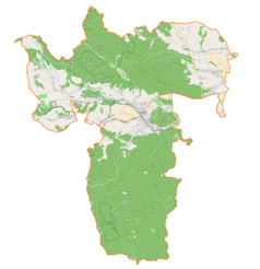 Mapa konturowa gminy Szczytna, u góry po prawej znajduje się punkt z opisem „Niwa”