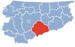 Localização do Condado de Szczytno na Vármia-Masúria.