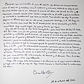 The Book of Honor, Camilo José Cela’s original handwriting testimonial