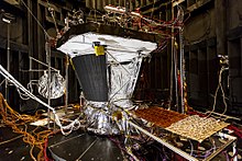 Parker Solar Probe in thermal testing Thermal testing of the solar array cooling system for the Parker Solar Probe.jpg