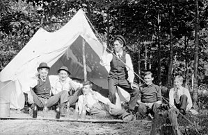 Unidentified group of men camping, Muskoka Lak...