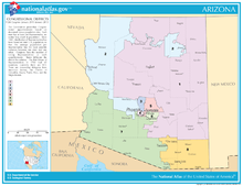 A map of congressional districts of Arizona, as of the 112th Congress (2011-2013).