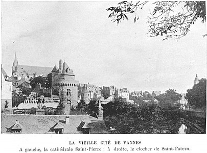 Vue noir et blanc sur l'ancienne ville de Vannes