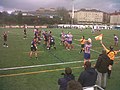 Encontro da División de Honra de Rugby 2012-2013 entre o Vigo Rugby Club e o Rugby Atlético de Madrid no Campo Municipal de Monte Porreiro de Pontevedra.