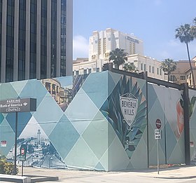 Chantier de construction de la station Wilshire/Rodeo en 2019