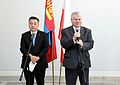 Przewodniczący Wielkiego Churału Państwowego Mongolii Zandaakhuu Enkhbold i Marszałek Senatu Bogdan Borusewicz w Senacie RP