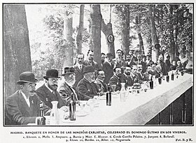 Barrio at a Carlist banquete, 1907
