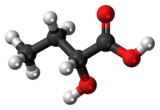 2-Hydroxybuttersäure Molekül