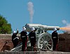 64 pounder gun firing at Fort Glanville