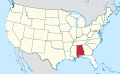Алабама на карте США
