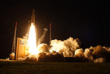 Launch at the Kourou Space Centre in French Guiana Ariane 5ES liftoff from ELA-3.jpg