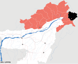 Location of Anjaw district in Arunachal Pradesh