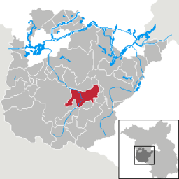 Läget för staden Brück (Mark) i Landkreis Potsdam-Mittelmark