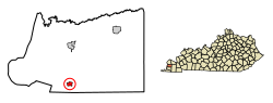 Location of Arlington in Carlisle County, Kentucky.