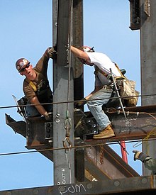 Construction workers, commonly regarded as working class, at work at Massachusetts General Hospital in Boston Construction Workers.jpg