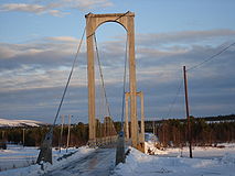 Arjeplog eldste bro, over Dainaksundet.