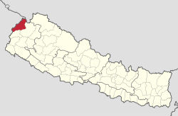 Vị trí huyện Darchula trong khu Mahakali