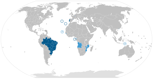 The Portuguese language around the world.