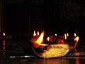 Diyas, traditional candles, lit during Diwali, the holiest Hindu festival