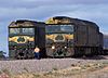 Two G class locomotives during a shunt movement at Tent Hill, South Australia, in 2007