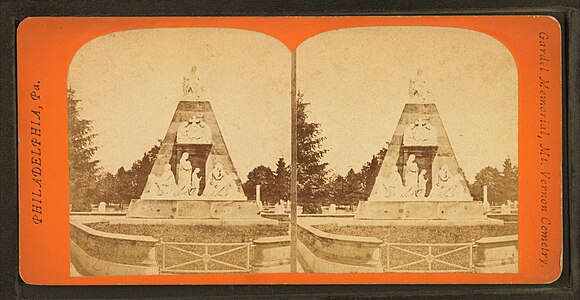 Gardel Memorial in Mount Vernon Cemetery, Philadelphia (1864)