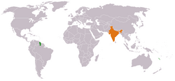 Peta mancaliakan tampekGuyana and India