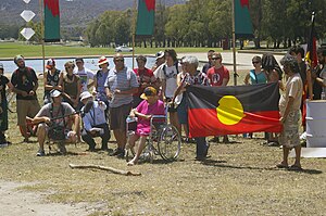 English: Invasion Day protest at the Aborigina...