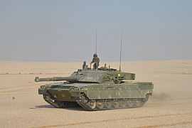 Un C1 Ariete de l'Armée de terre italienne, lors de l'exercice NASR 19, au Qatar, en 2019.