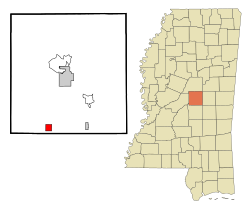 Location of Lena, Mississippi