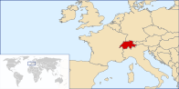 İsviçre'nin yerini gösteren bir harita