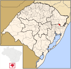 Location in the state of Rio Grande do Sul and Brazil