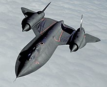 The SR-71 Blackbird was a Cold War reconnaissance plane. Lockheed SR-71 Blackbird (modified).jpg